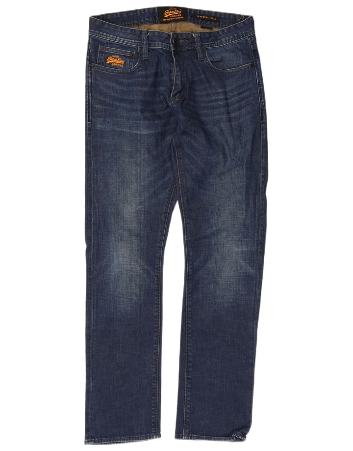 Superdry Mens Corporal Slim Jeans W32 L30 Plavi pamuk