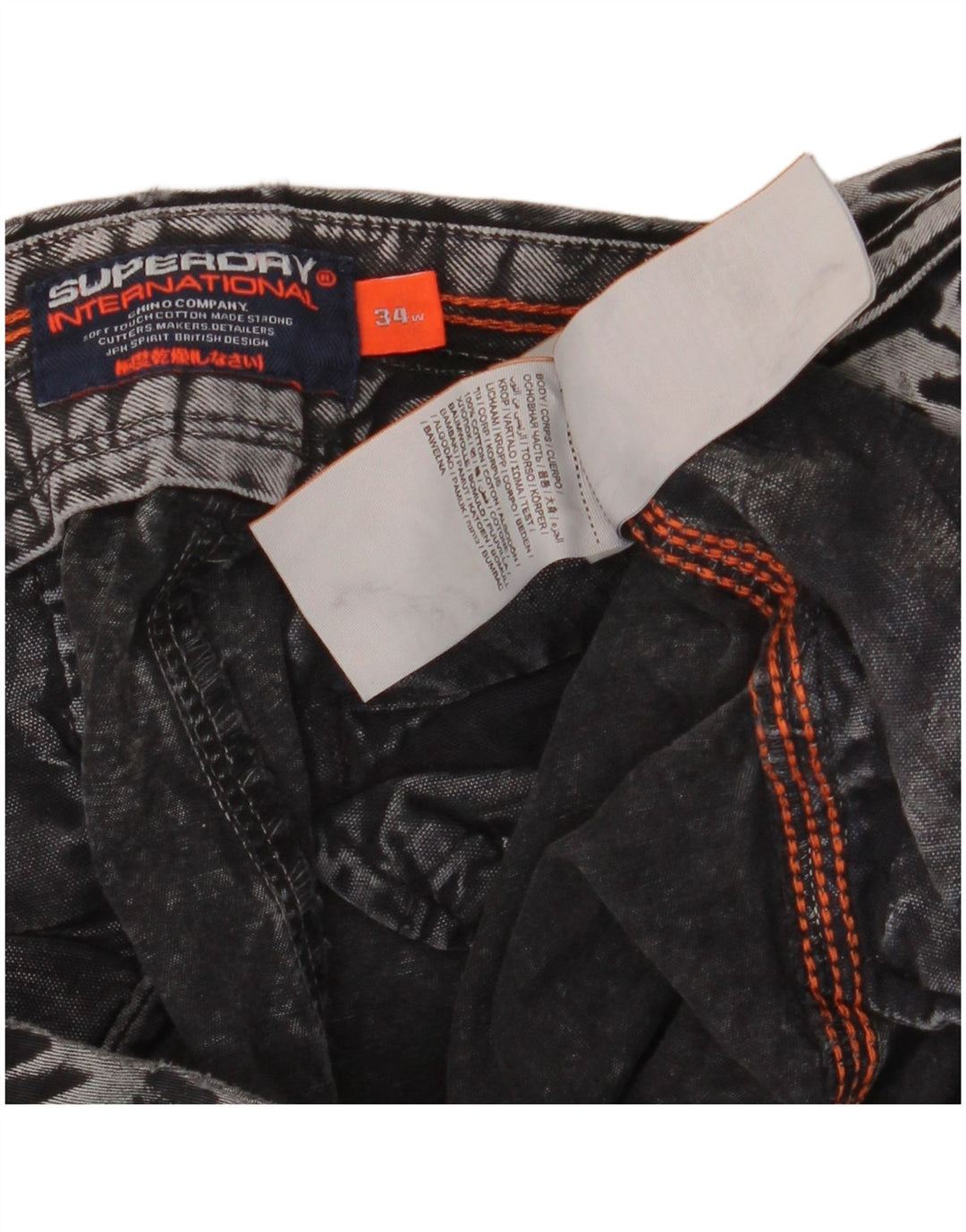 Superdry muške traper kratke hlače W34 veliki sivi pamuk