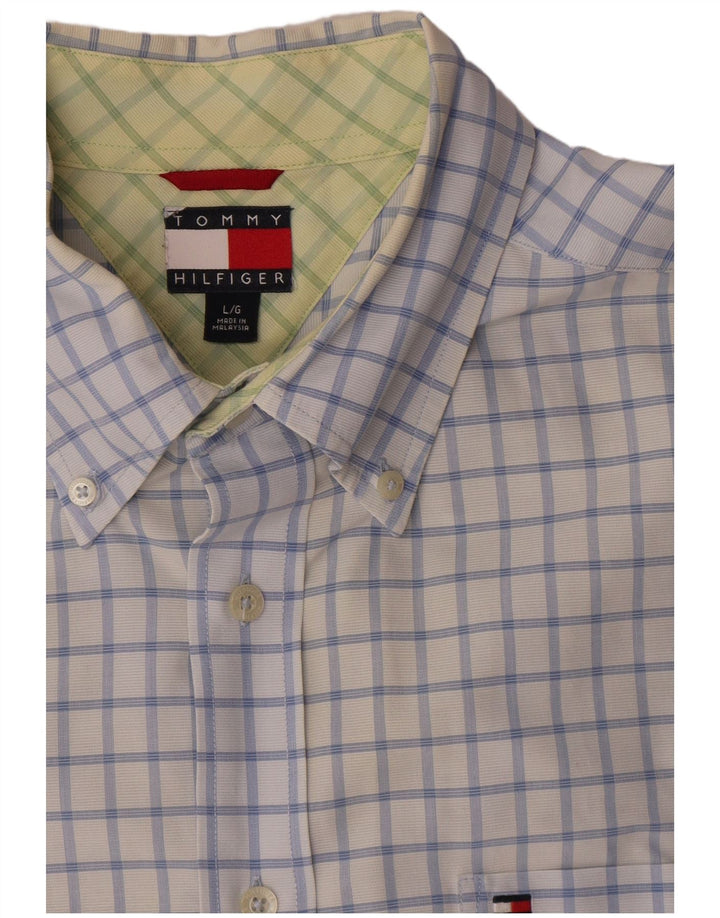 Tommy Hilfiger muška košulja kratkih rukava, plavi karirani pamuk
