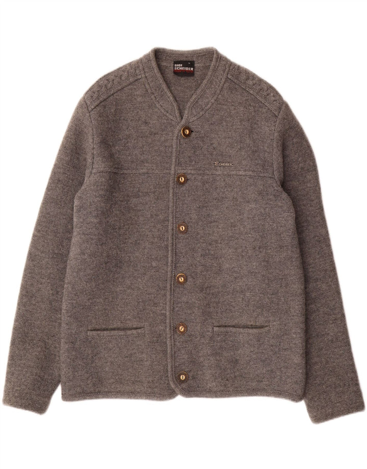 SCHEIBER muški kardigan džemper IT 50 srednje siva vuna