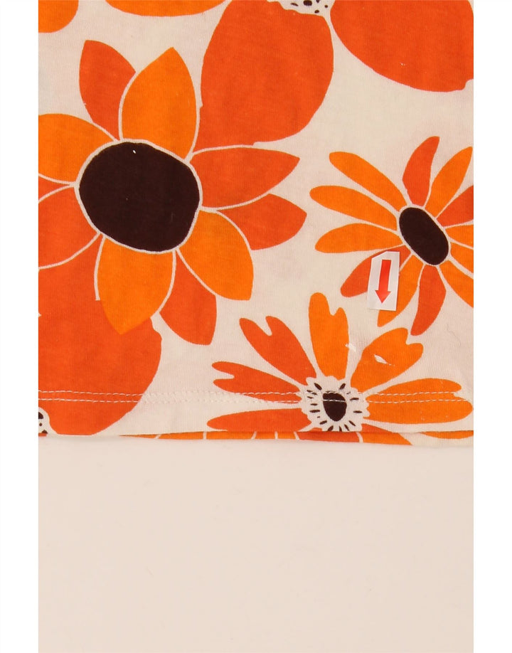 ZARA ženska majica kratkih rukava UK 16 Large Orange Floral