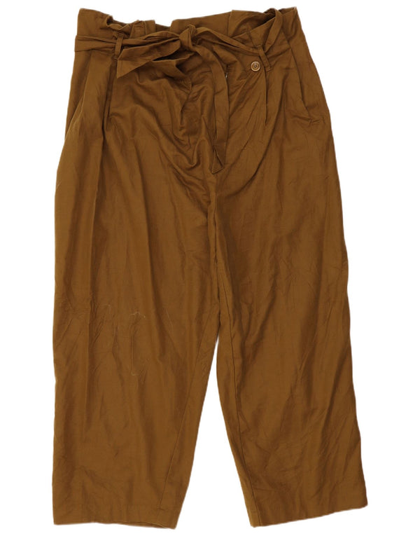 ZARA ženske skraćene plisirane hlače visokog struka XL W32 L25 kaki