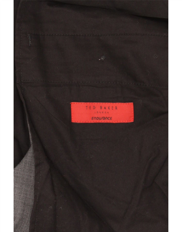 TED BAKER Muške hlače ravnog odijela W40 L32 Siva vuna