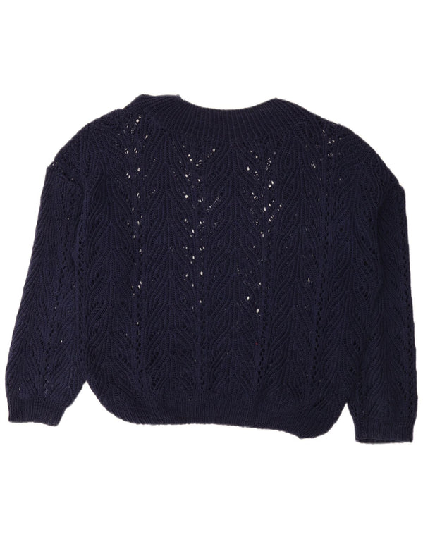 Vintage ženski džemper s okruglim izrezom UK 18 XL tamnoplavi