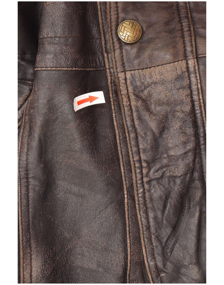 Vintage muška kožna jakna UK 44 2XL crna koža