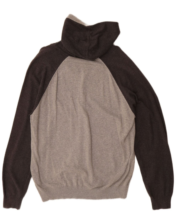 CALVIN KLEIN JEANS Muški pulover s kapuljačom XL sivi pamuk u blokovima boja