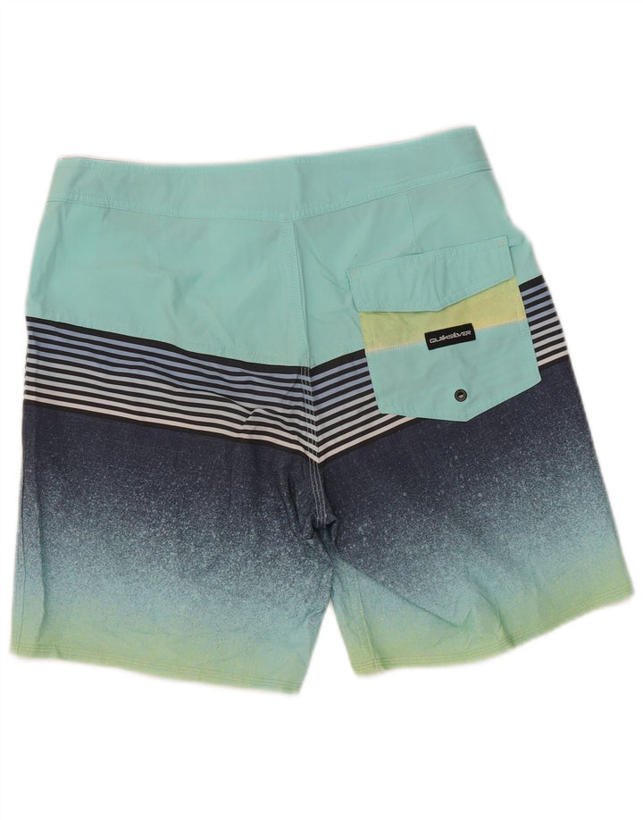 Quiksilver muške kratke hlače za kupanje srednje tirkizne pruge od poliestera