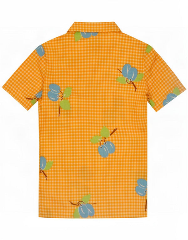 Vintage ženska košulja kratkih rukava UK 10 Small Yellow Gingham