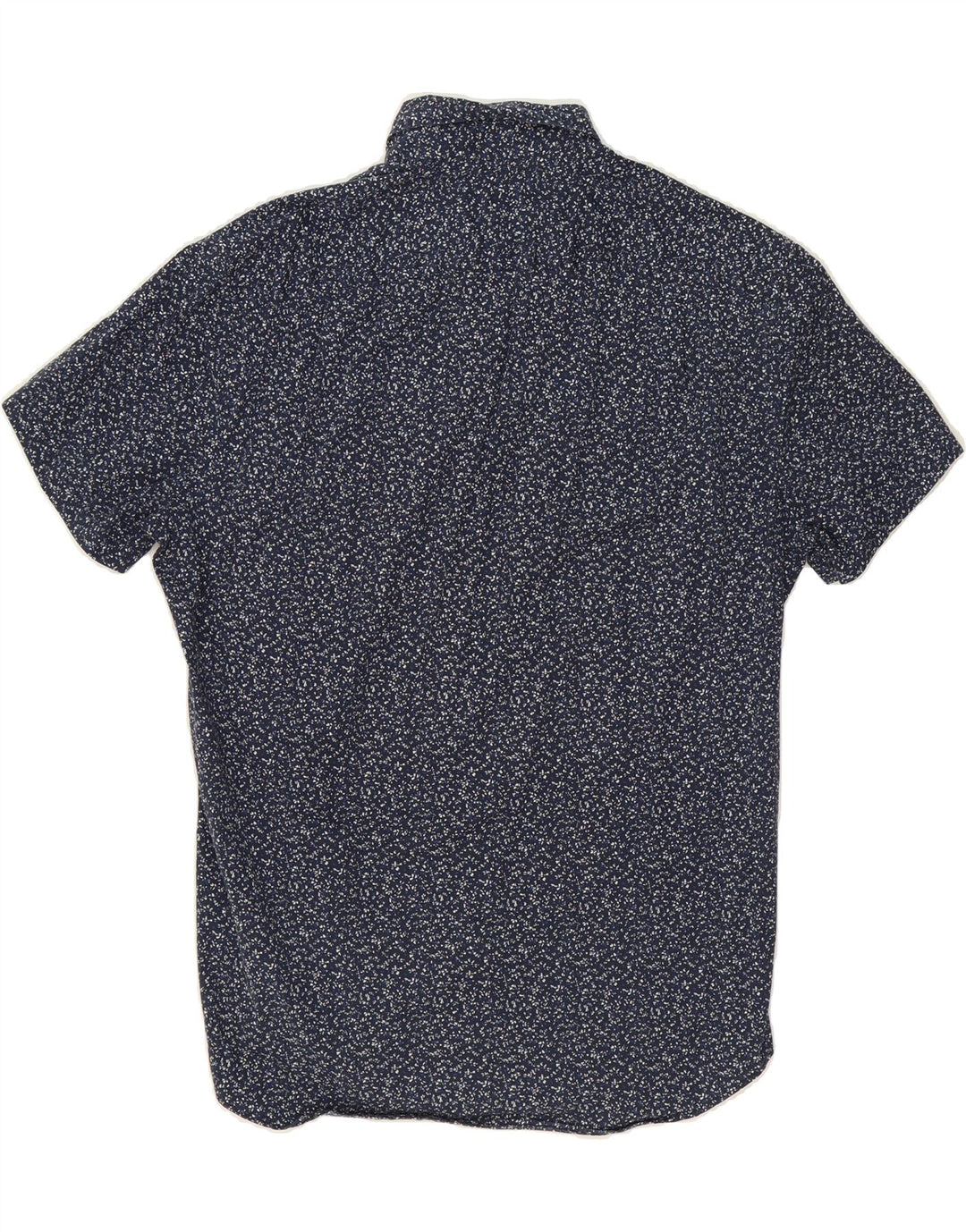 J. CREW Mens Mercantile Flex Short Sleeve Shirt Medium Blue Spotted Cotton Vintage J. Crew and Second-Hand J. Crew from Messina Hembry 