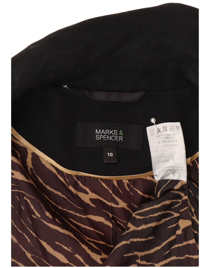 Marks & Spencer ženski sako s jednim gumbom UK 10 mali crni poliester