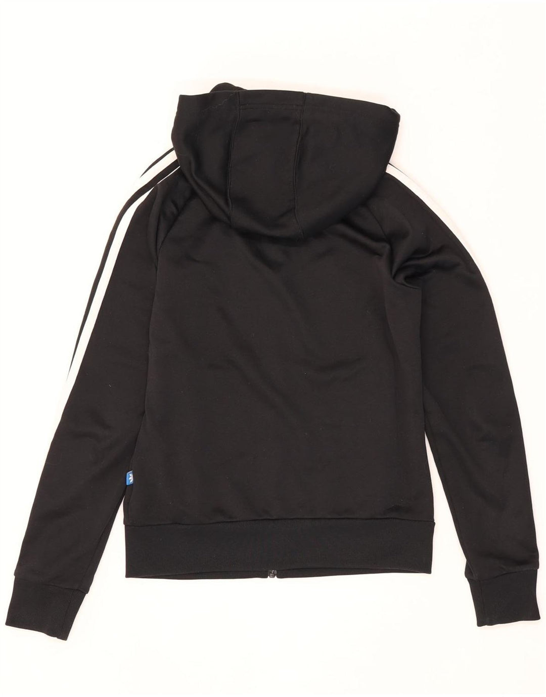Adidas ženski pulover s kapuljačom s patentnim zatvaračem UK 8 mali crni poliester