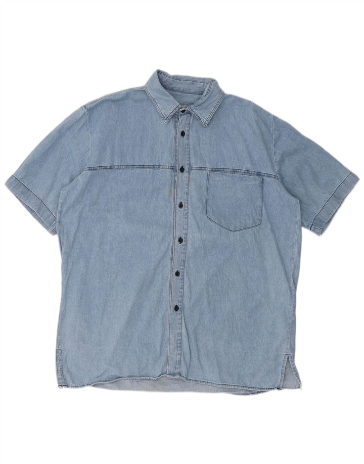 CARRERA Muška traper košulja kratkih rukava Veličina 43/44 XL plavi pamuk