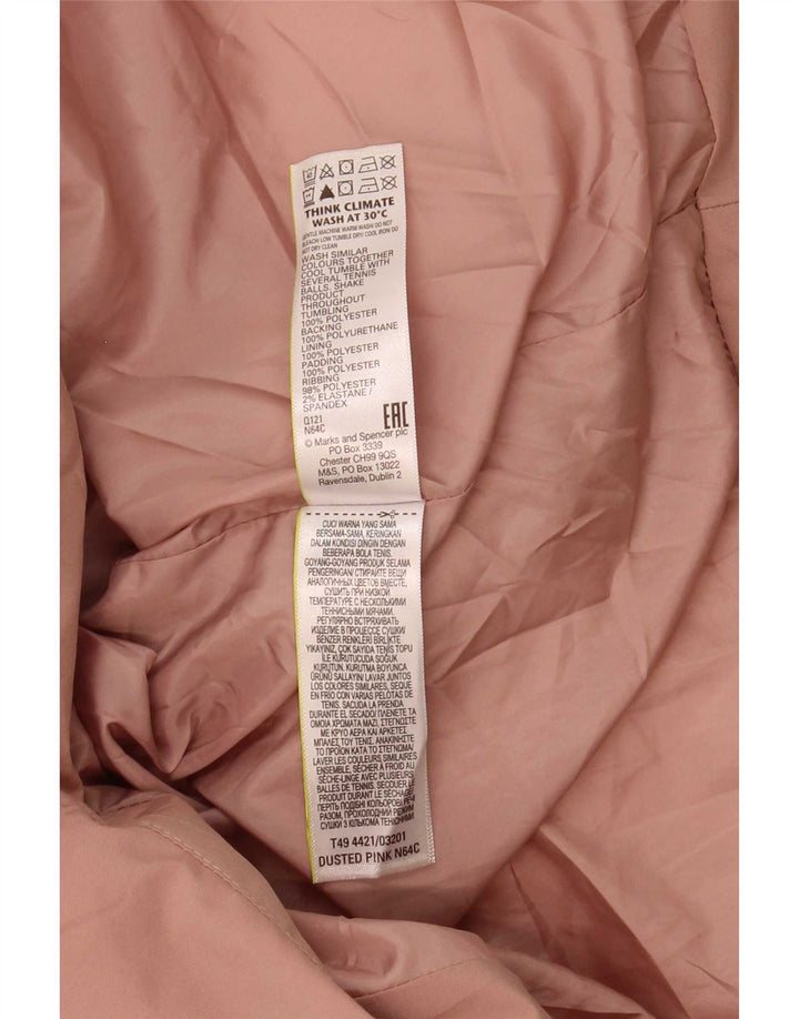 Marks & Spencer ženski preveliki podstavljeni kaput s kapuljačom UK 18 XL ružičasti poliester