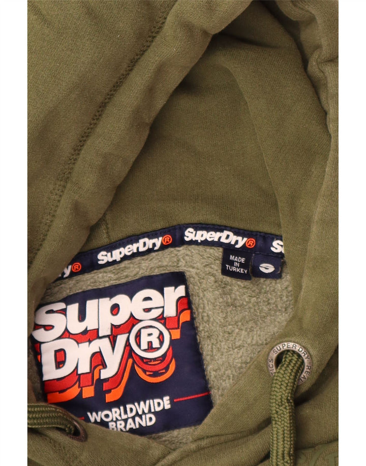 SUPERDRY muška majica s kapuljačom s kapuljačom, mali kaki pamuk