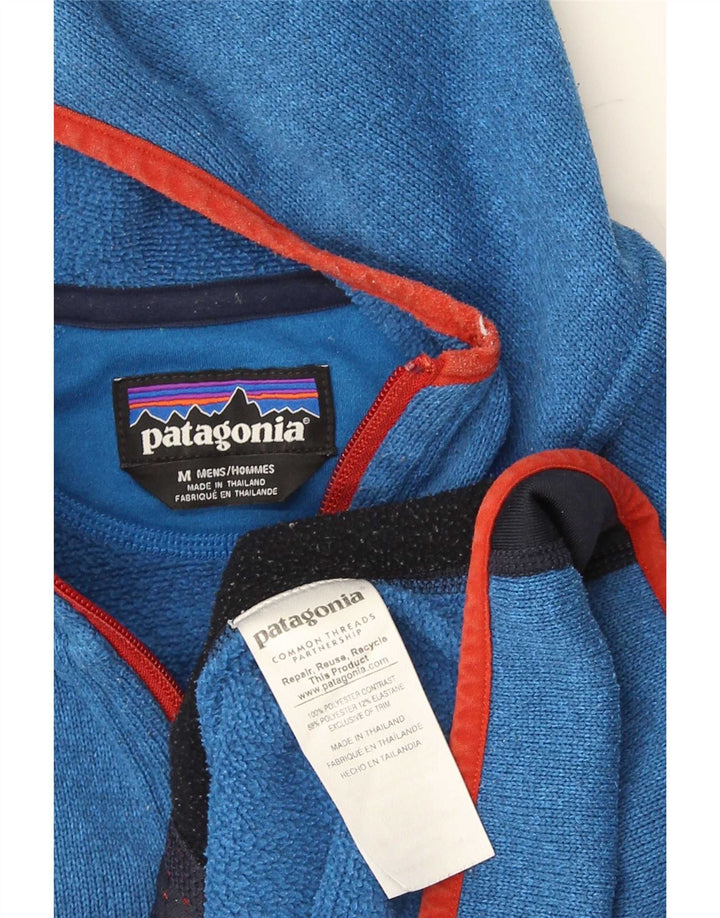 Patagonia muški pulover s kapuljačom s patentnim zatvaračem srednje plave boje od poliestera
