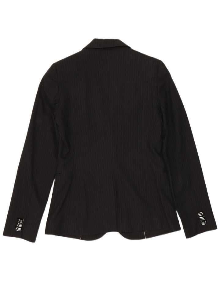 Stefanel žensko dvodijelno odijelo s 1 gumbom IT 40 malo W28 L28 crna prugasta