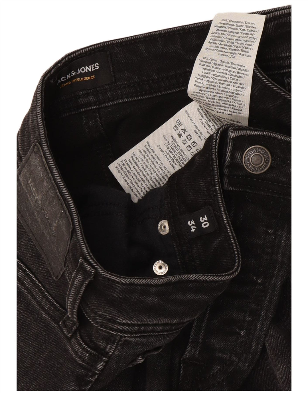 Jack & Jones Muške uske traperice W30 L34 Sivi pamuk
