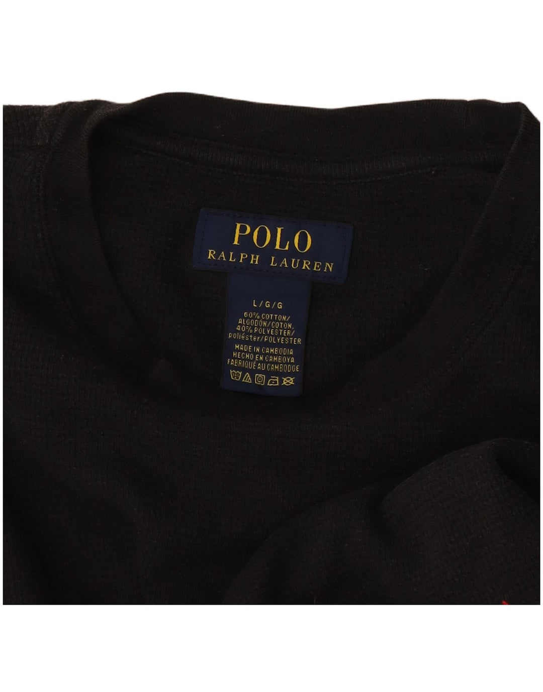 Ralph Lauren muška majica dugih rukava, veliki crni pamuk
