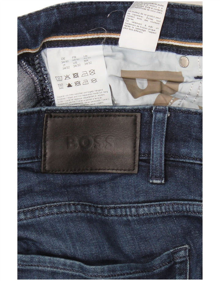 HUGO BOSS Muške uske traperice Delaware W34 L32 Plavi pamuk