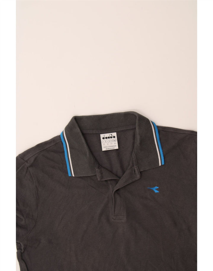 DIADORA Mens Polo Shirt Large Grey Cotton Vintage Diadora and Second-Hand Diadora from Messina Hembry 