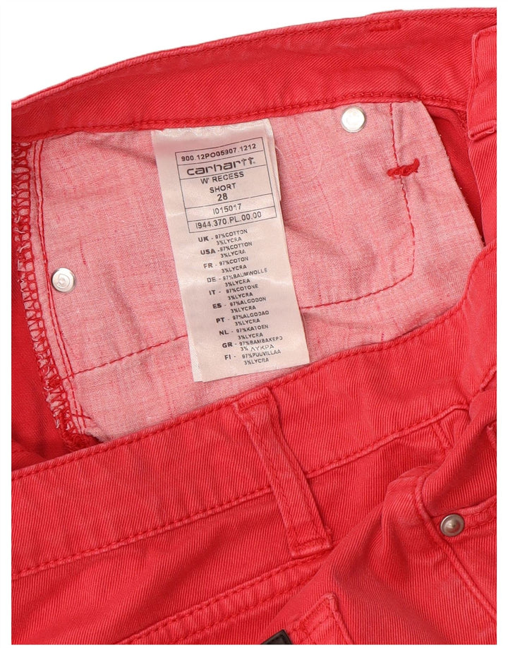 Carhartt ženske ležerne kratke hlače W28 srednje crvene boje pamuka