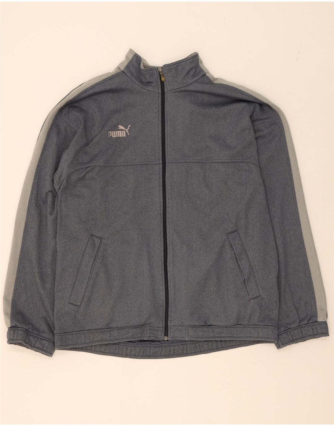 PUMA Mens Full Tracksuit Large Grey Colourblock Polyester Vintage Puma and Second-Hand Puma from Messina Hembry 