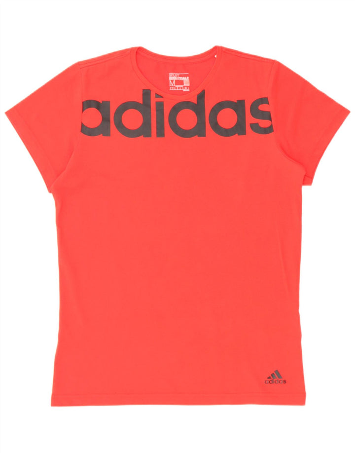 ADIDAS Mens Climalite Graphic T-Shirt Top Medium Red Cotton
