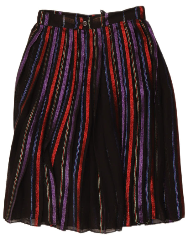 Vintage Womens High Waist A-Line Skirt IT 44 Medium W26  Black Striped