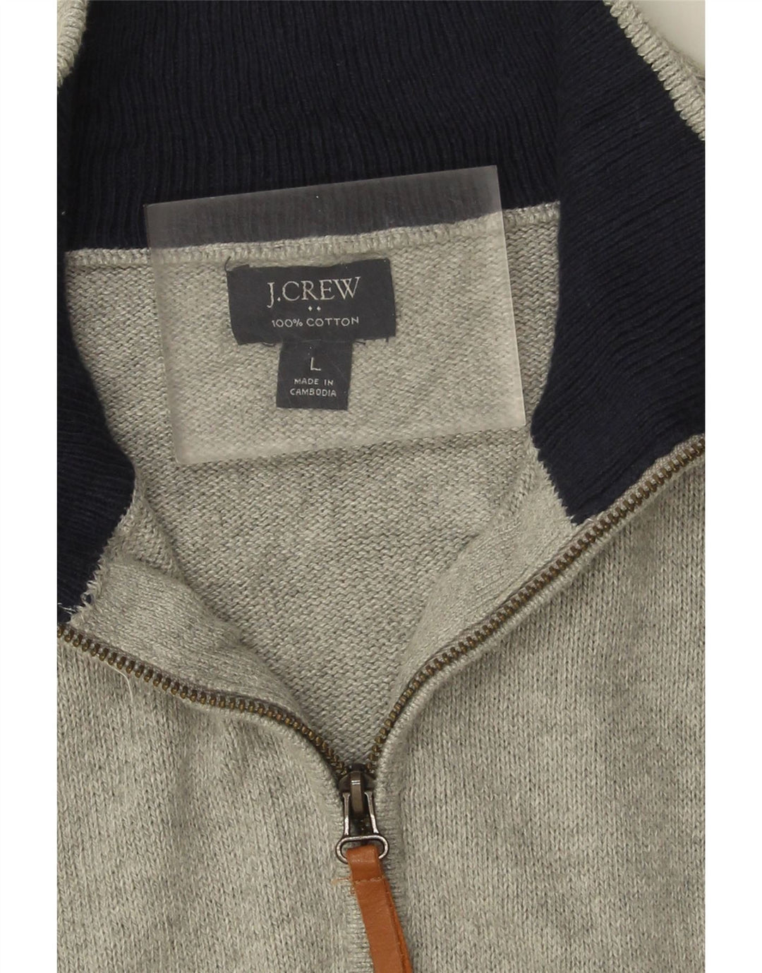J. Crew muški pulover s izrezom i velikim sivim pamukom