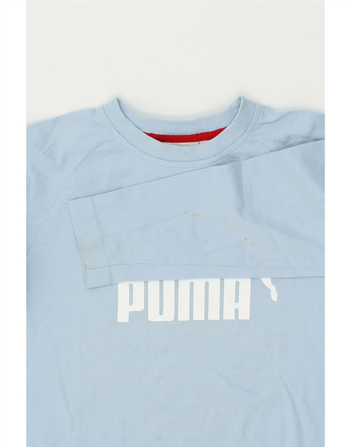 PUMA Boys Graphic Top Long Sleeve 9-10 Years Medium  Blue Cotton Vintage Puma and Second-Hand Puma from Messina Hembry 