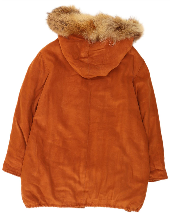 Vintage ženski preveliki duffle kaput s kapuljačom UK 14 srednje smeđe boje