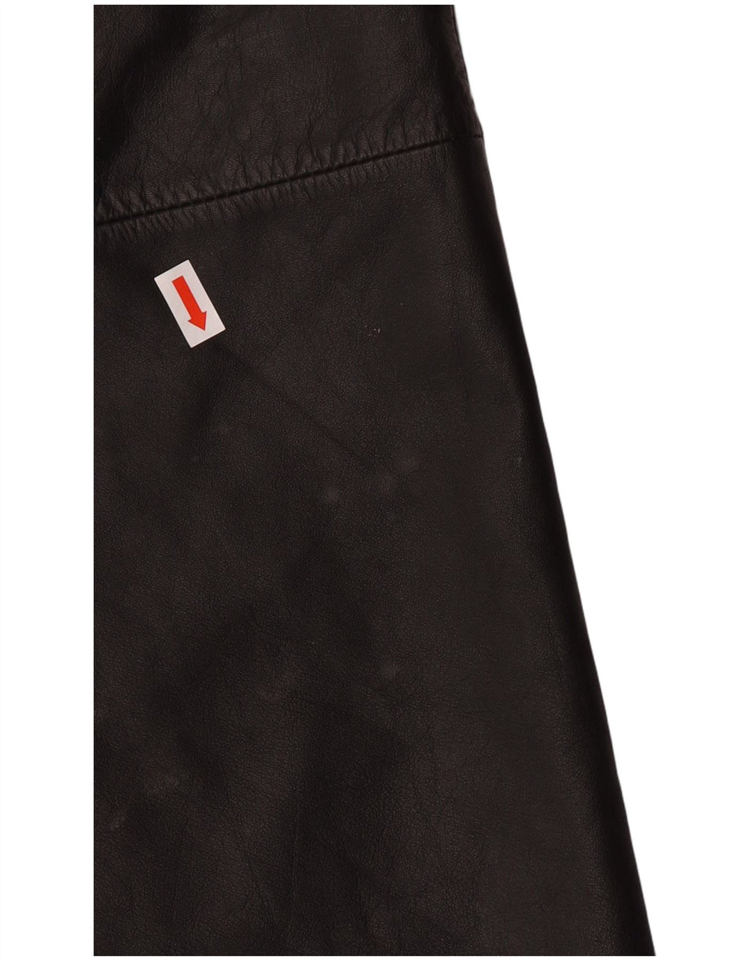 CHALICE Ženska kožna suknja visokog struka UK 8 Mala W24 crna koža