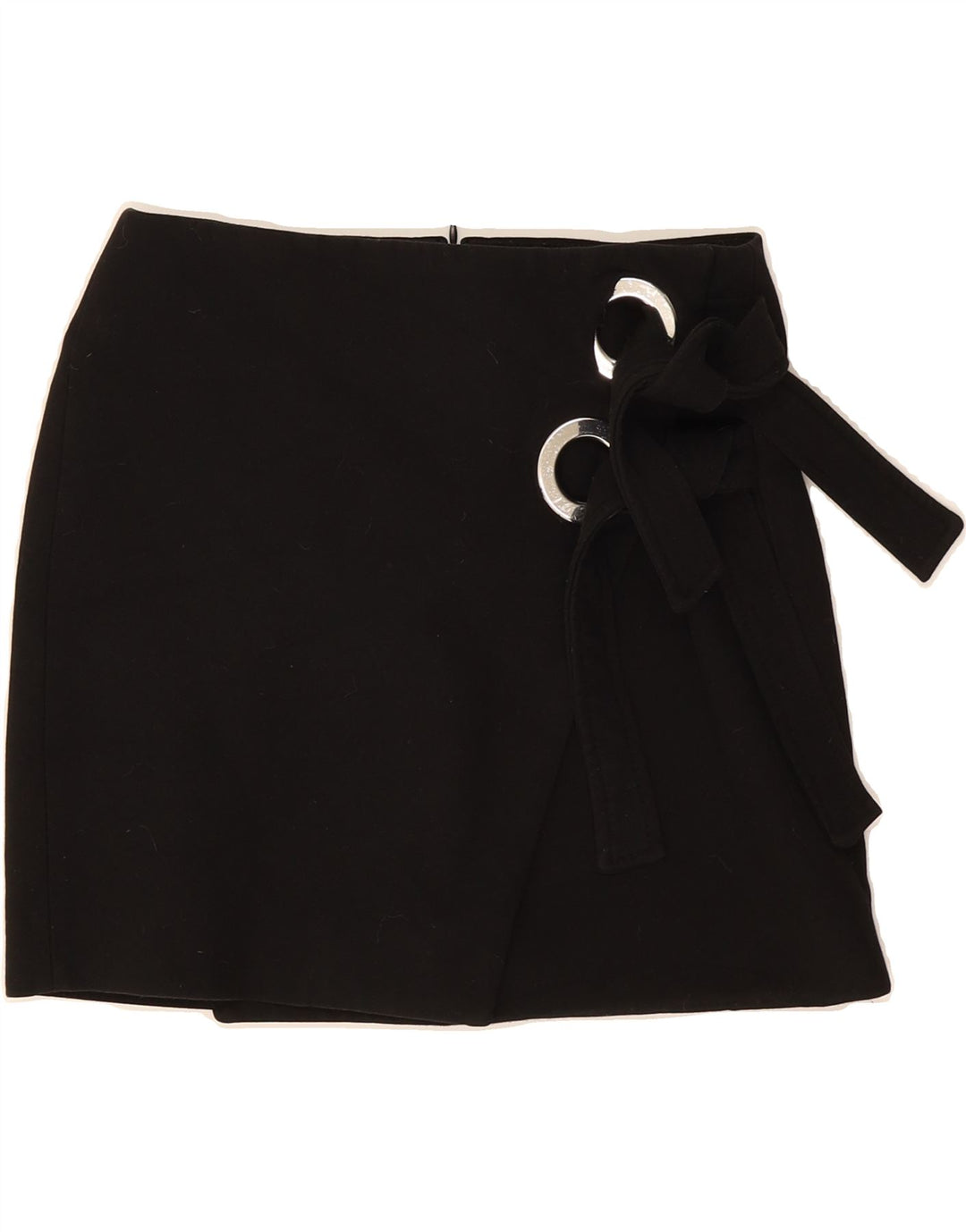 ZARA Womens Mini Wrap Skirt Small W26 Black Polyester Vintage Zara and Second-Hand Zara from Messina Hembry 