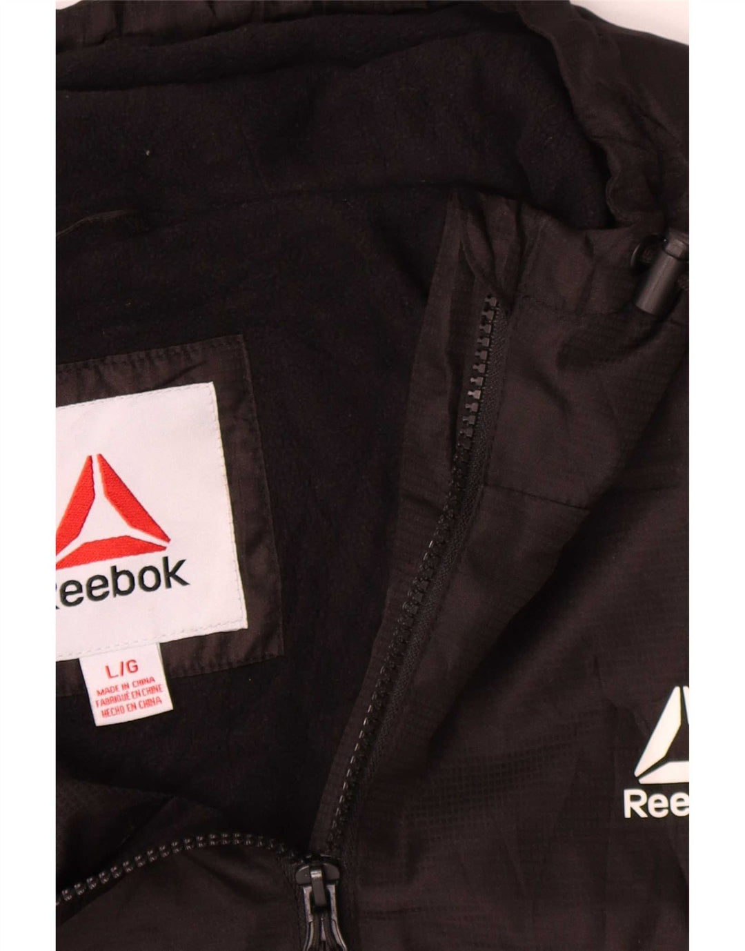 Reebok muška bomber jakna s kapuljačom UK 40 veliki crni poliester