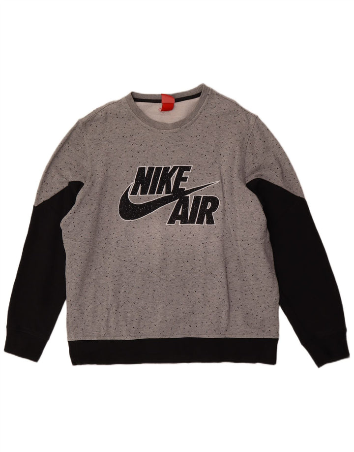 Nike muška majica s grafičkim motivima XL sivi pamuk u blokovima boja