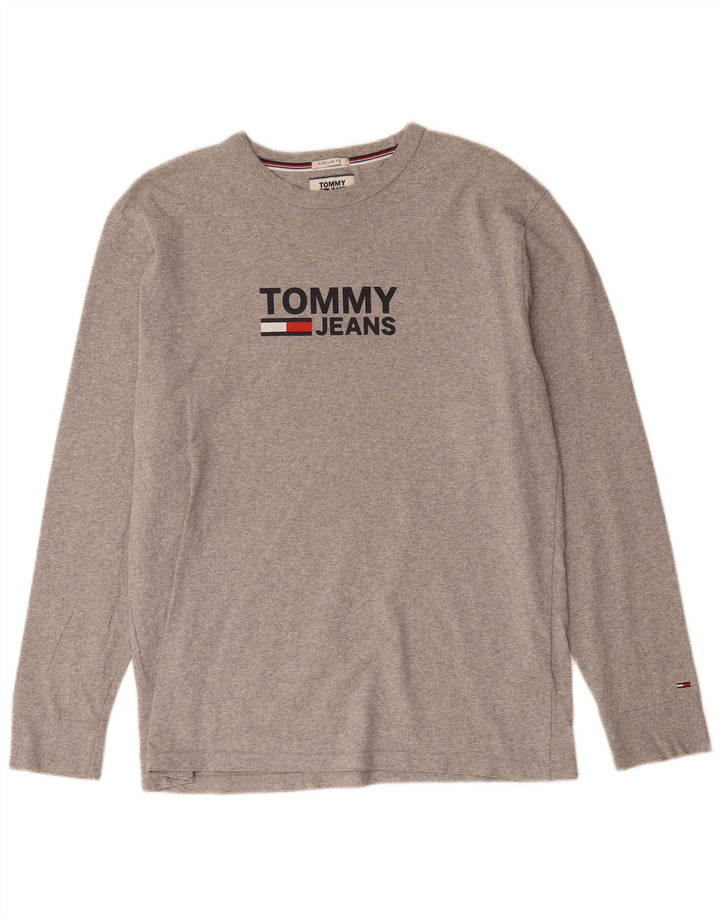 Tommy Hilfiger muška majica regular kroja s dugim rukavima srednje sive boje s pjegama