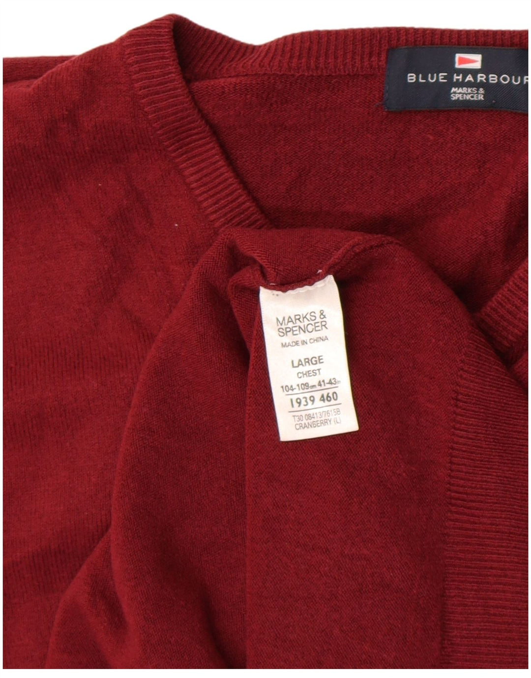 Marks & Spencer muški pulover s V-izrezom, veliki crveni akril