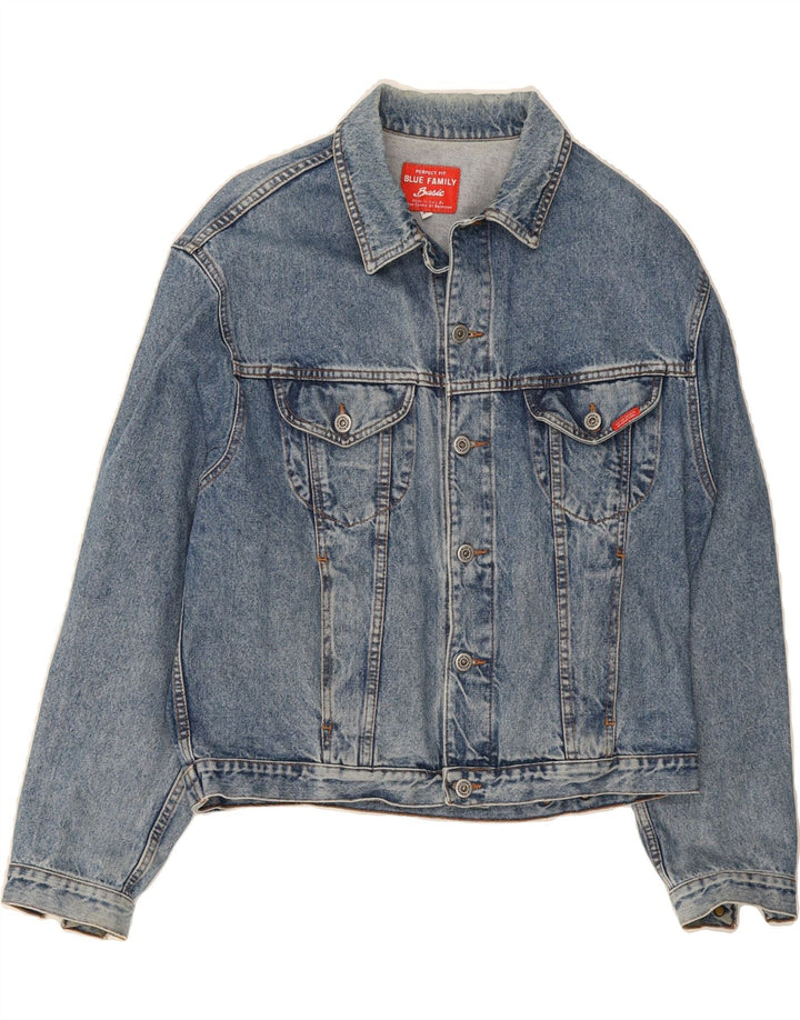 BENETTON Mens Denim Jacket IT 48 Medium Blue Cotton Vintage Benetton and Second-Hand Benetton from Messina Hembry 
