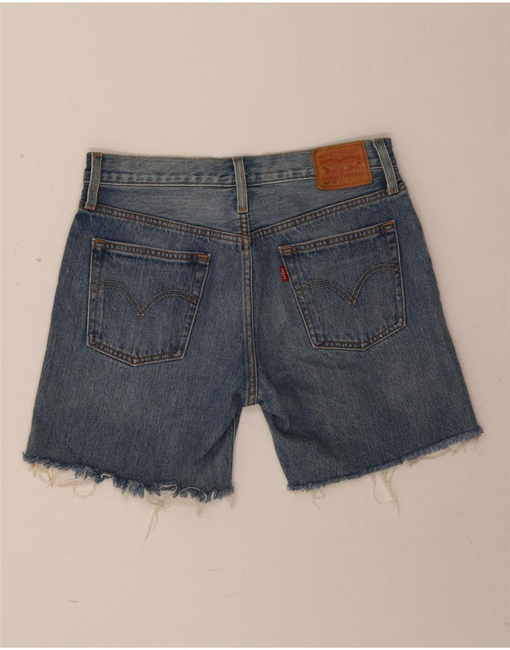 LEVI'S Ženske kratke traper hlače 501 W26 Mali pamuk na plave točke