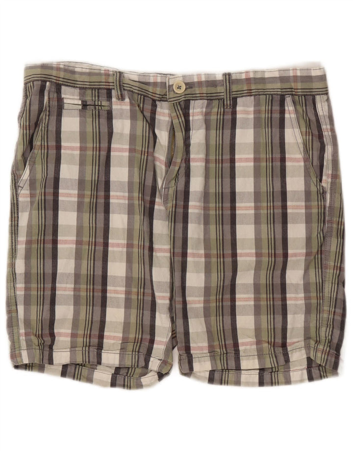 Pierre Cardin muške kratke chino hlače standardnog kroja W34, veliki šareni karo