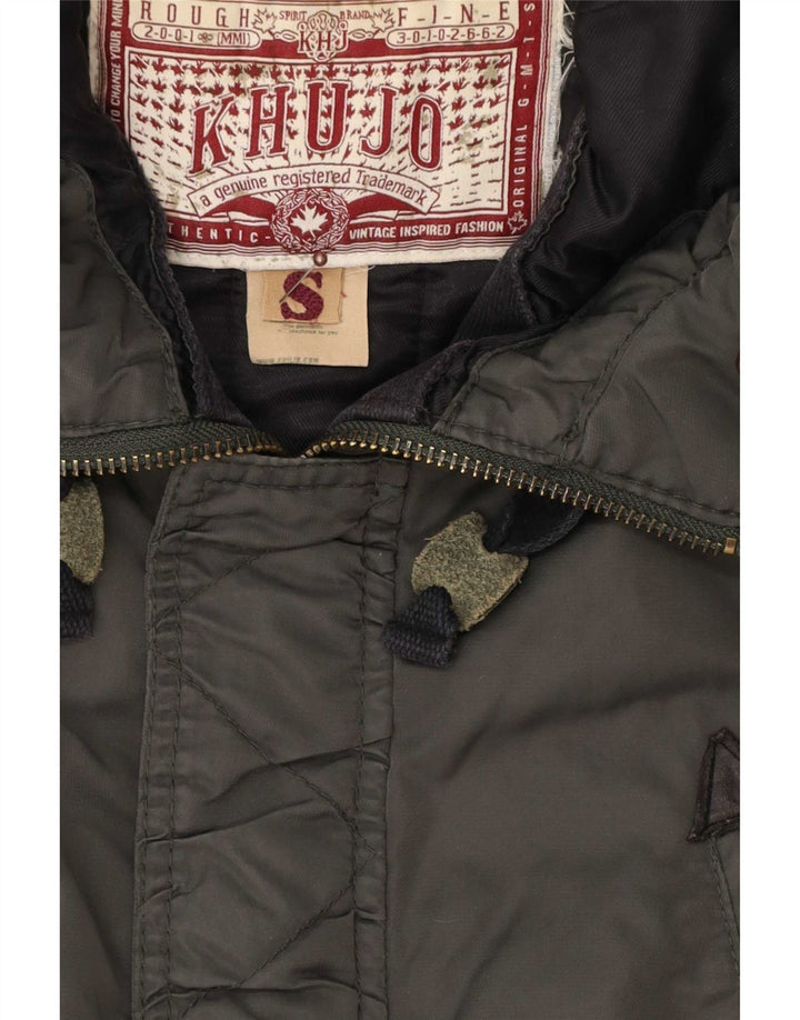 KHUJO muška parka jakna s kapuljačom UK 36 mali zeleni poliester