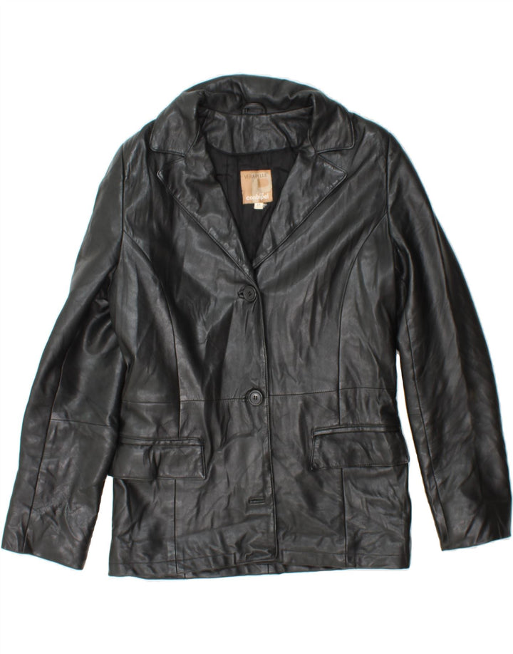 CONBIPEL Womens Leather Jacket IT 42 Medium Black Leather Vintage Conbipel and Second-Hand Conbipel from Messina Hembry 