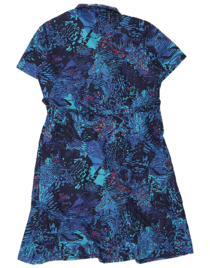 Vintage ženska osnovna haljina s apstraktnim uzorkom UK 18 XL tamnoplava