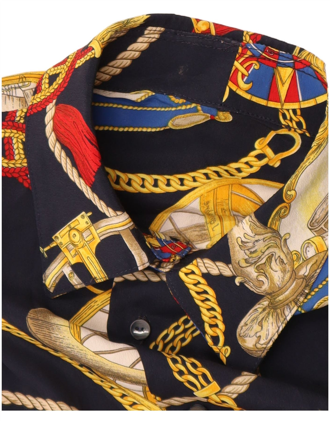 Vintage muška košulja kratkih rukava s apstraktnim uzorkom srednje tamnoplava