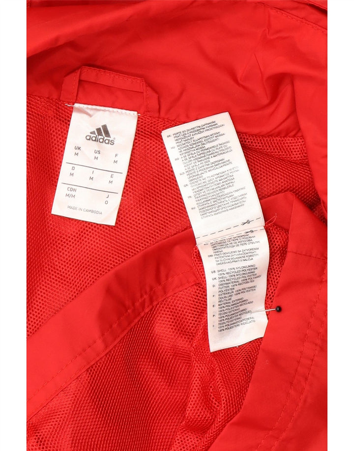 Adidas muška kišna jakna s kapuljačom UK 38 srednje crvene najlonske boje