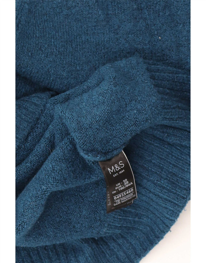 Marks & Spencer ženski veliki džemper s V-izrezom UK 10 Small Blue