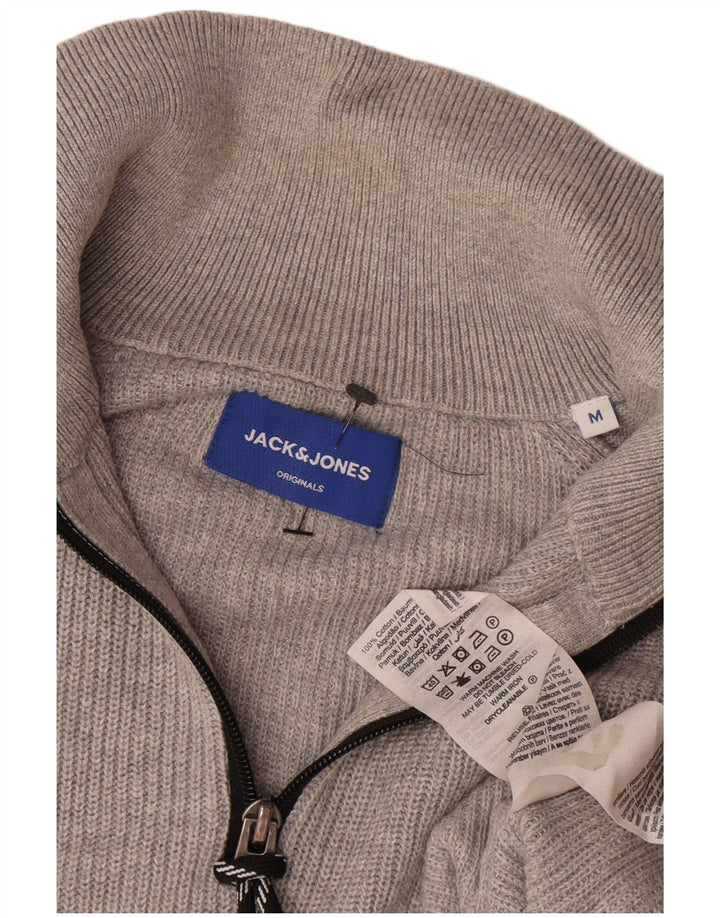 Jack & Jones muški džemper s izrezom i srednje sivim pamukom