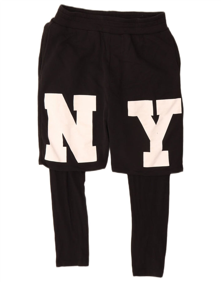 Zara muške grafičke sportske kratke hlače Srednje crni pamuk