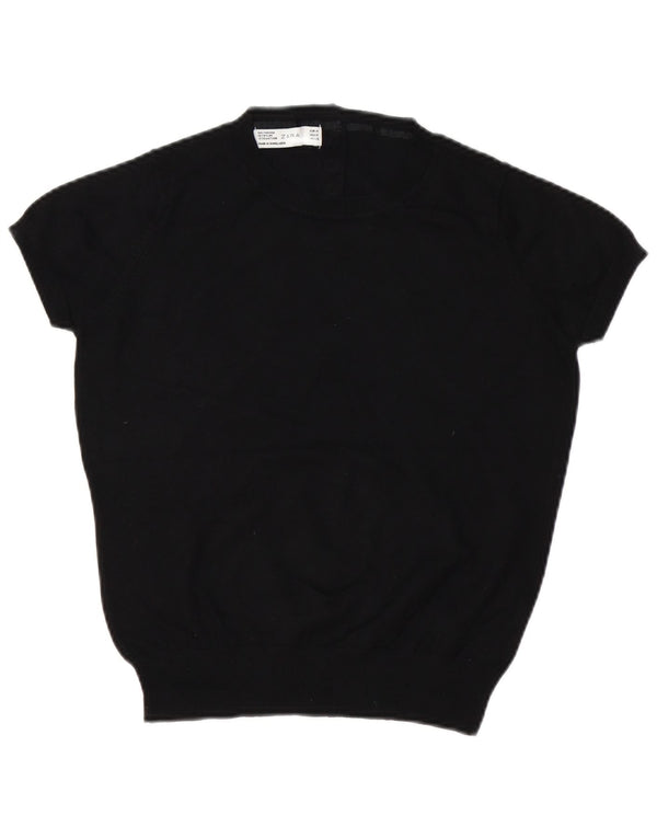 Zara ženski pulover kratkih rukava s okruglim izrezom UK 14 srednje crna