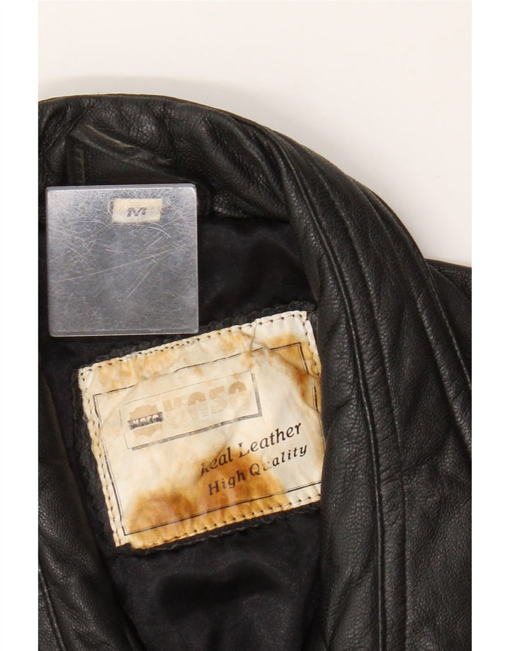 Vintage muška kožna jakna UK 38 srednje crna koža